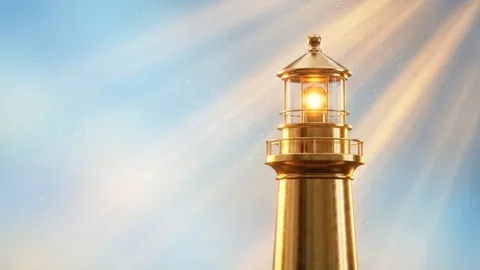 Tragamonedas con una aurora austral y un faro dorado