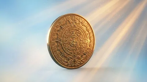 Tragamonedas con un templo y un disco solar dorado