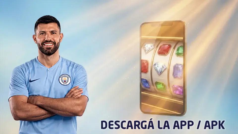 Celular con un juego de tragamonedas abierto en pantalla, mostrando la versión app del casino