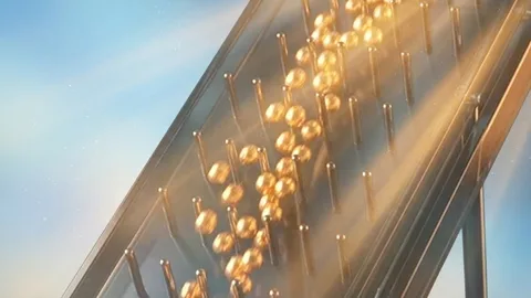 Juego Plinko con bolas doradas cayendo entre clavijas