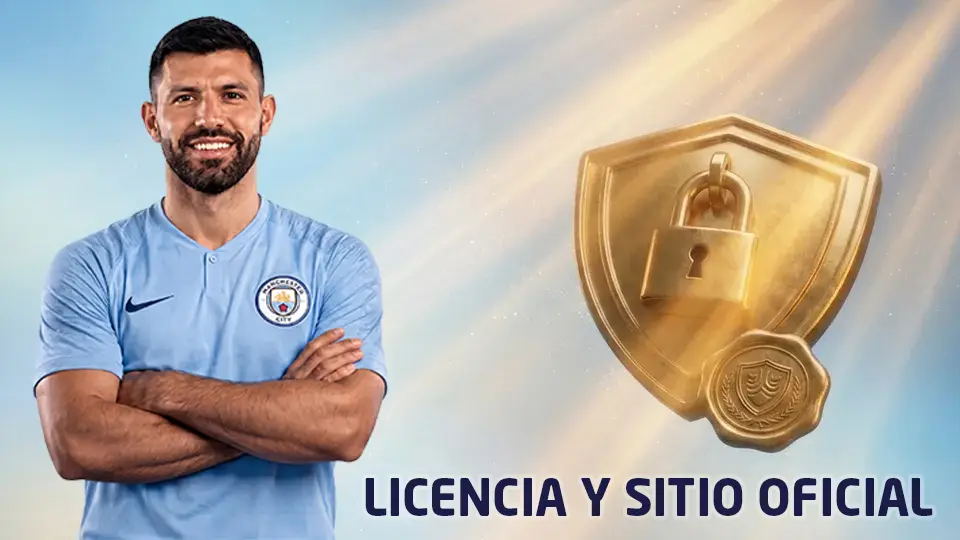 Escudo con candado y sello dorado, representando la seguridad y la licencia del casino
