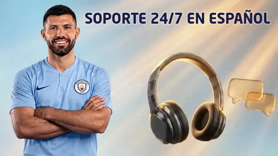 Auriculares junto a burbujas de chat, representando el soporte las 24 horas en español